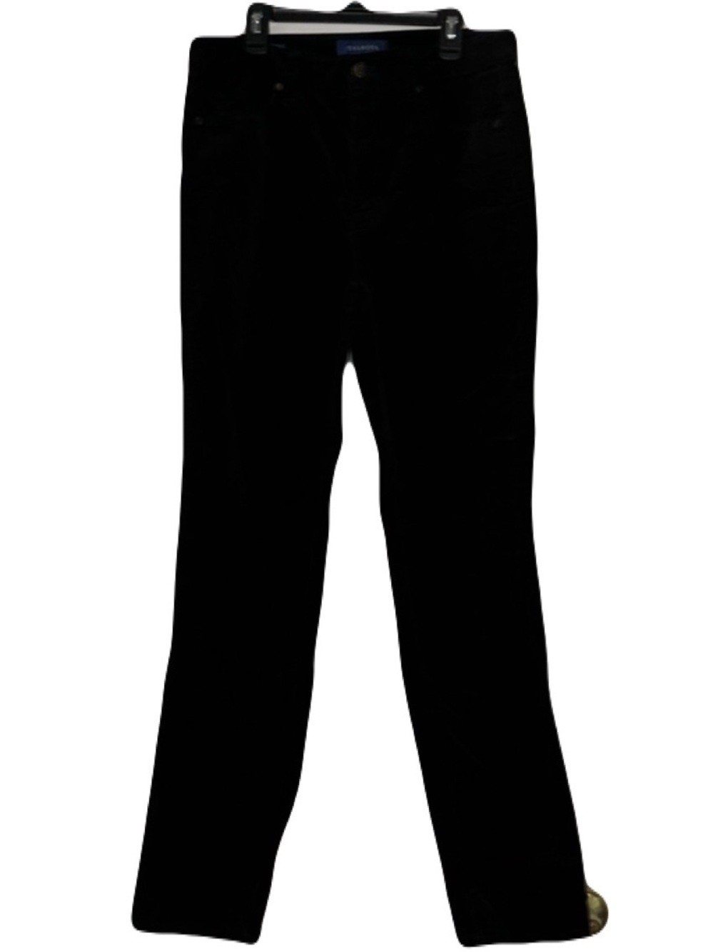Talbots High-Waisted Straight-Leg Thin Corduroys Black 5 pocket cotton Spandex